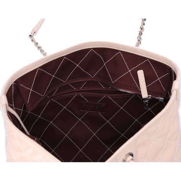 Chanel Small Daily Shopping Tote Caviar Grained Calfskin Quilted Beige - Picture 10 of 10